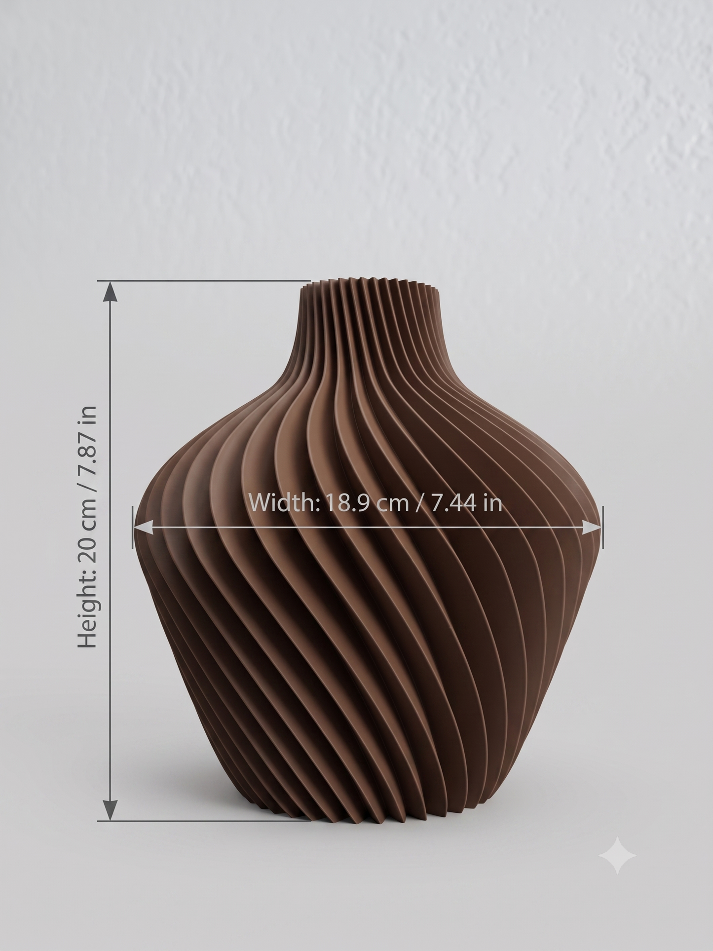 Modern Ribbed Geometric Flower Vase + FREE Artificial Flowers | Boho Centerpiece | Aesthetic Room Decor